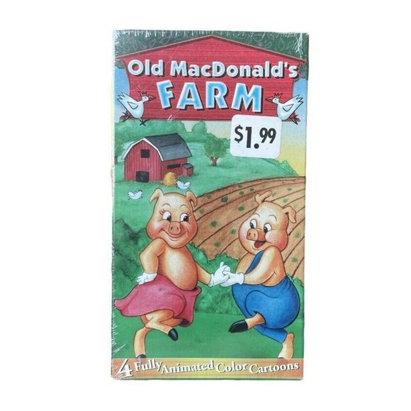 Old Mc Donald's Farm (4) Fully Animated Color Cartoons Factory Sealed VHS Tape - Picture 1 of 2